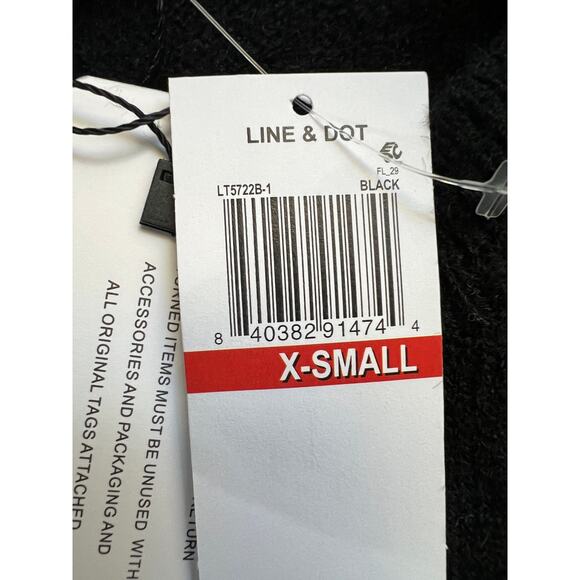 LINE & DOT WOMENS SIZE XSMALL DOUBLE LAYER SWEATER BLACK NEW - Picture 9 of 12